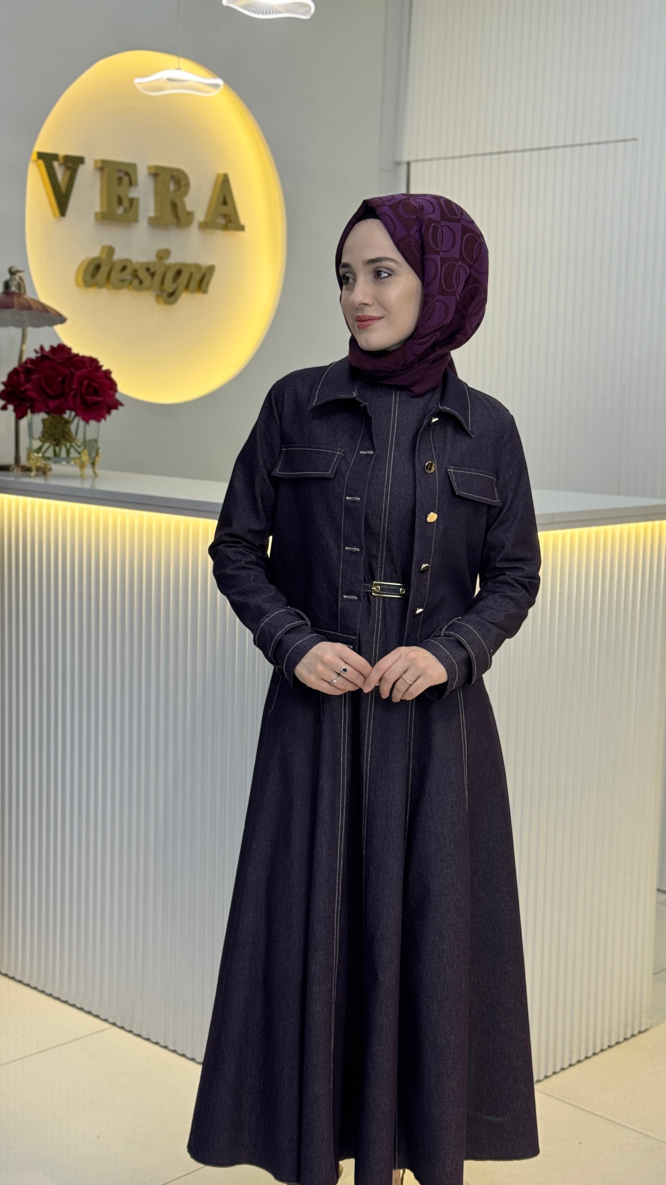 Denim Ceketli Elbise