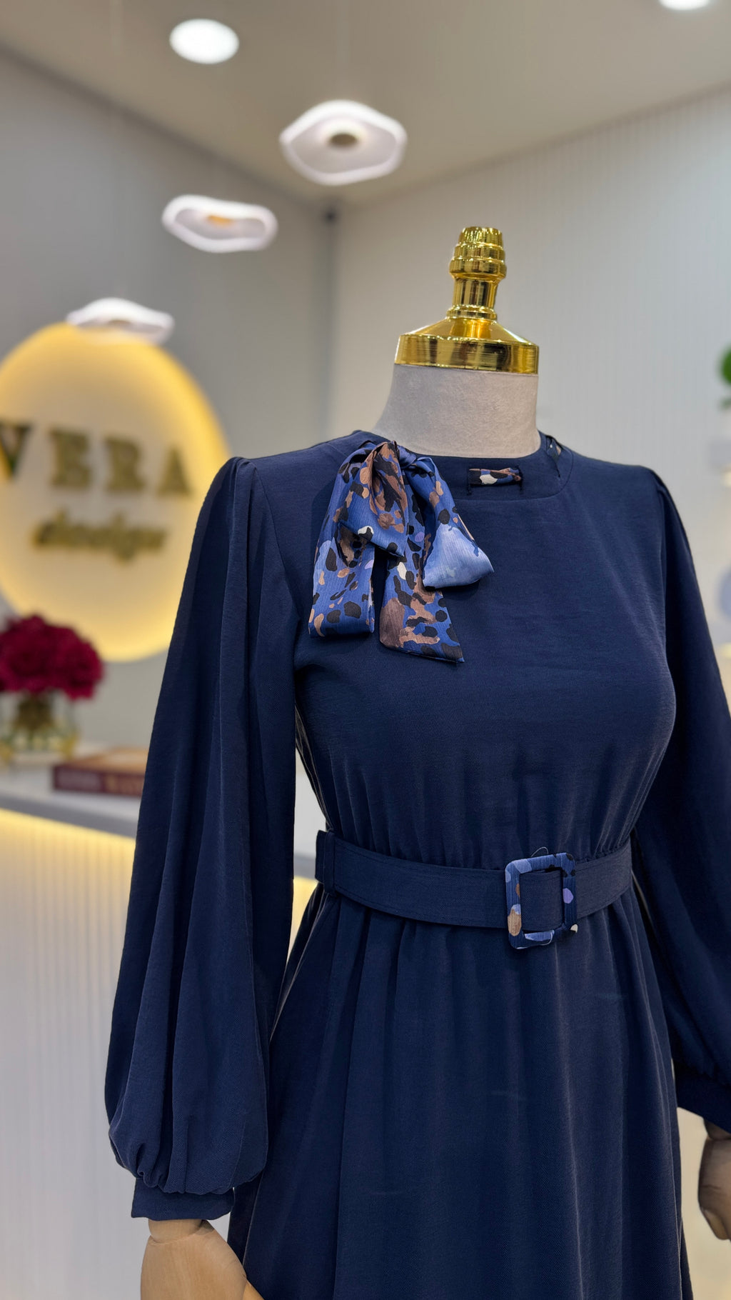 Fular Yaka Cupra Elbise