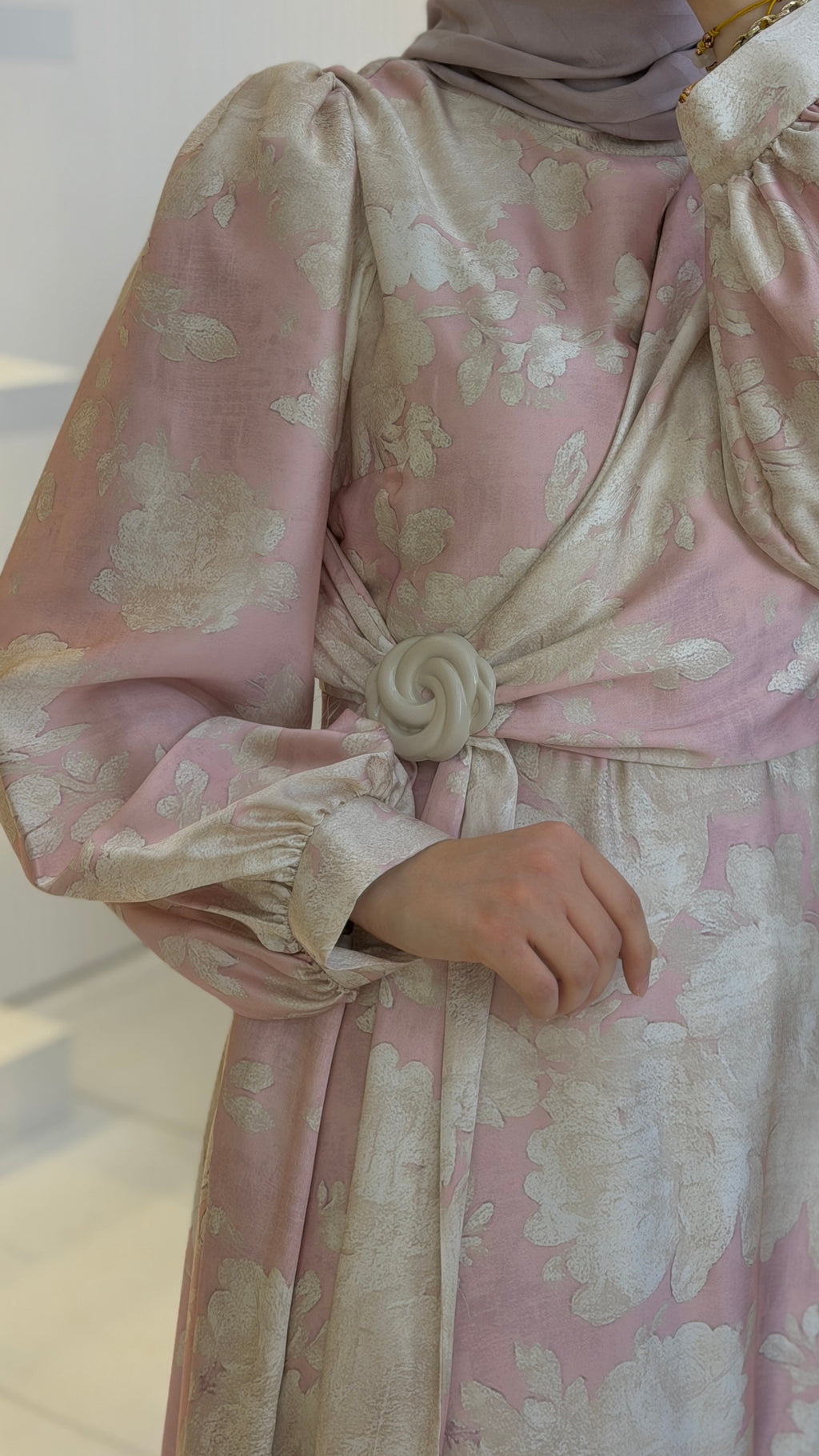 Rose Saten Elbise