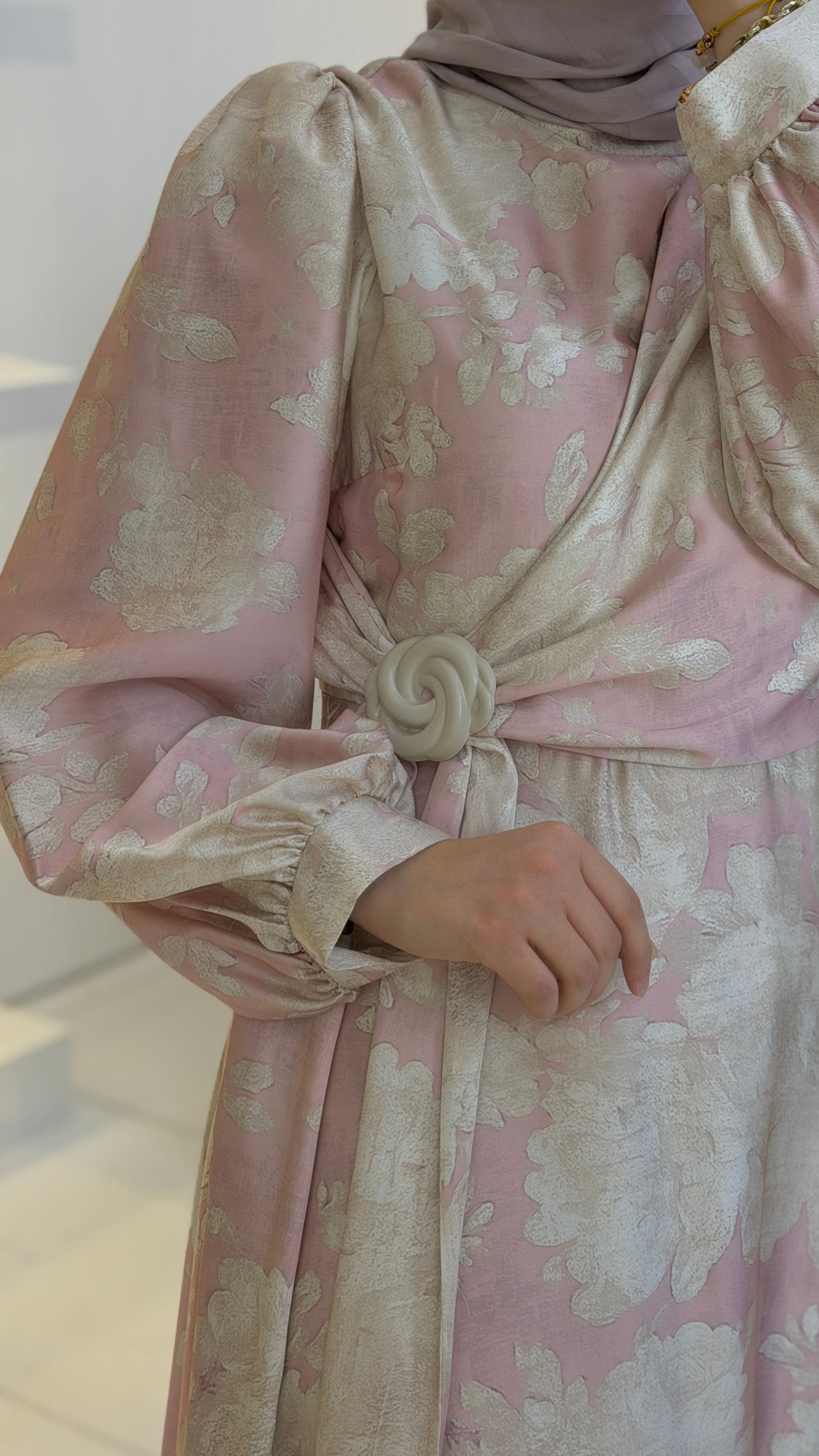 Rose Saten Elbise