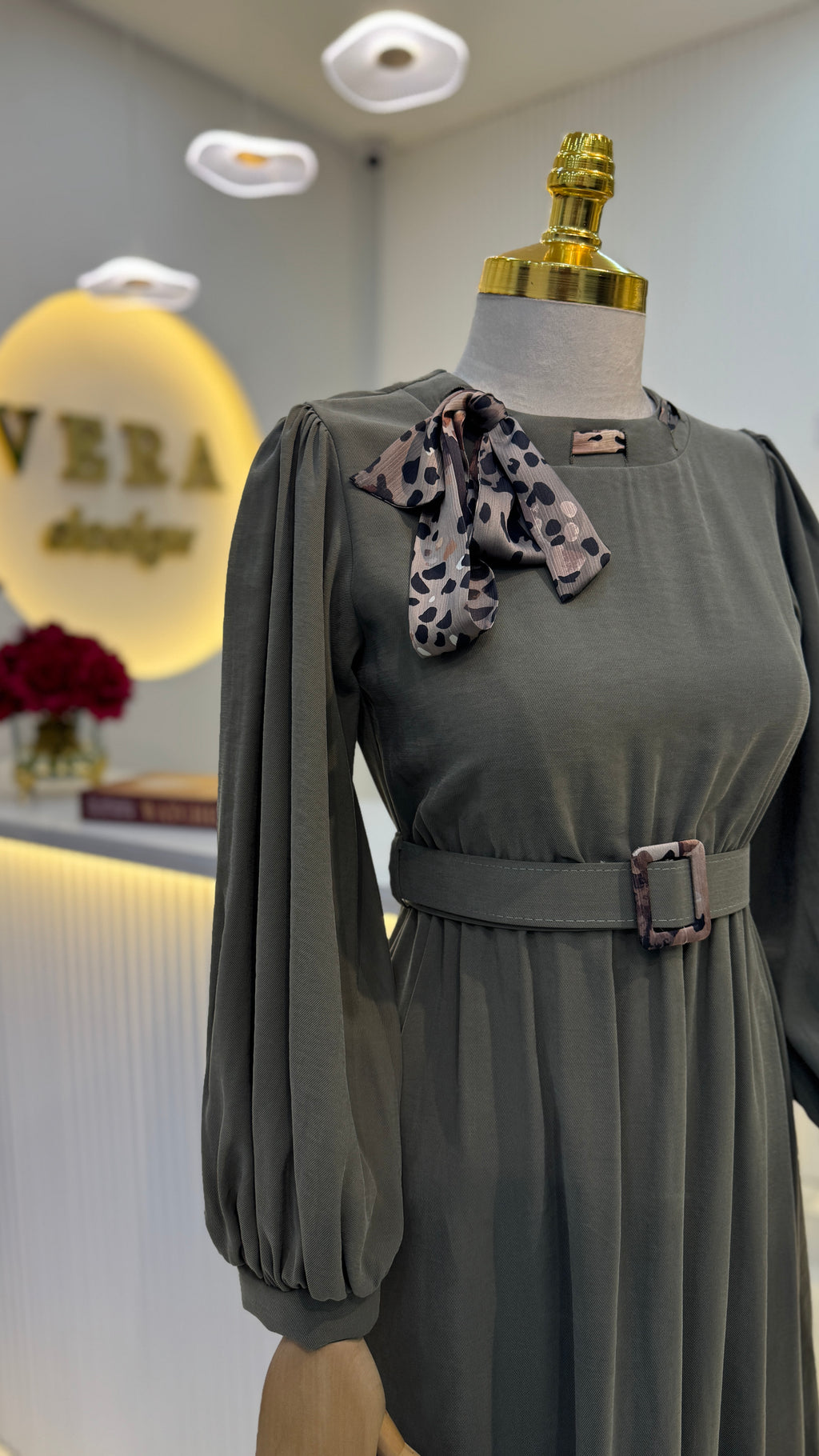 Fular Yaka Cupra Elbise