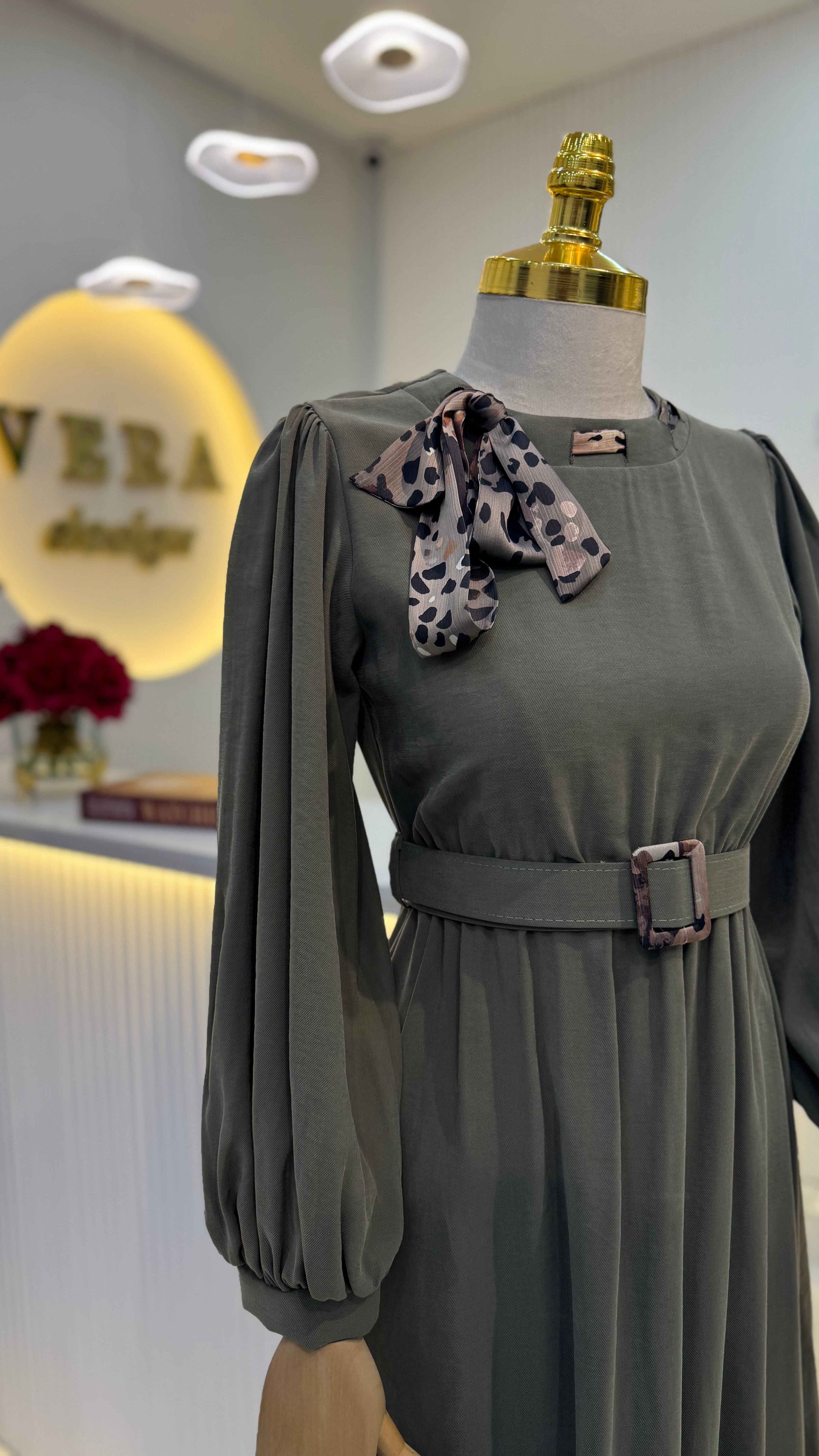 Fular Yaka Cupra Elbise