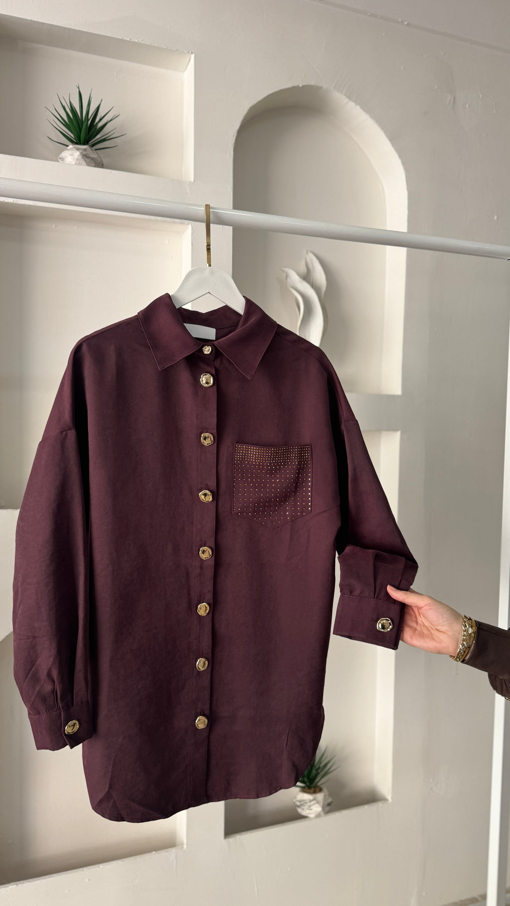 Cep Taş detay  Cupra Gömlek