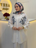 Çiçek Motif Oversize Gömlek