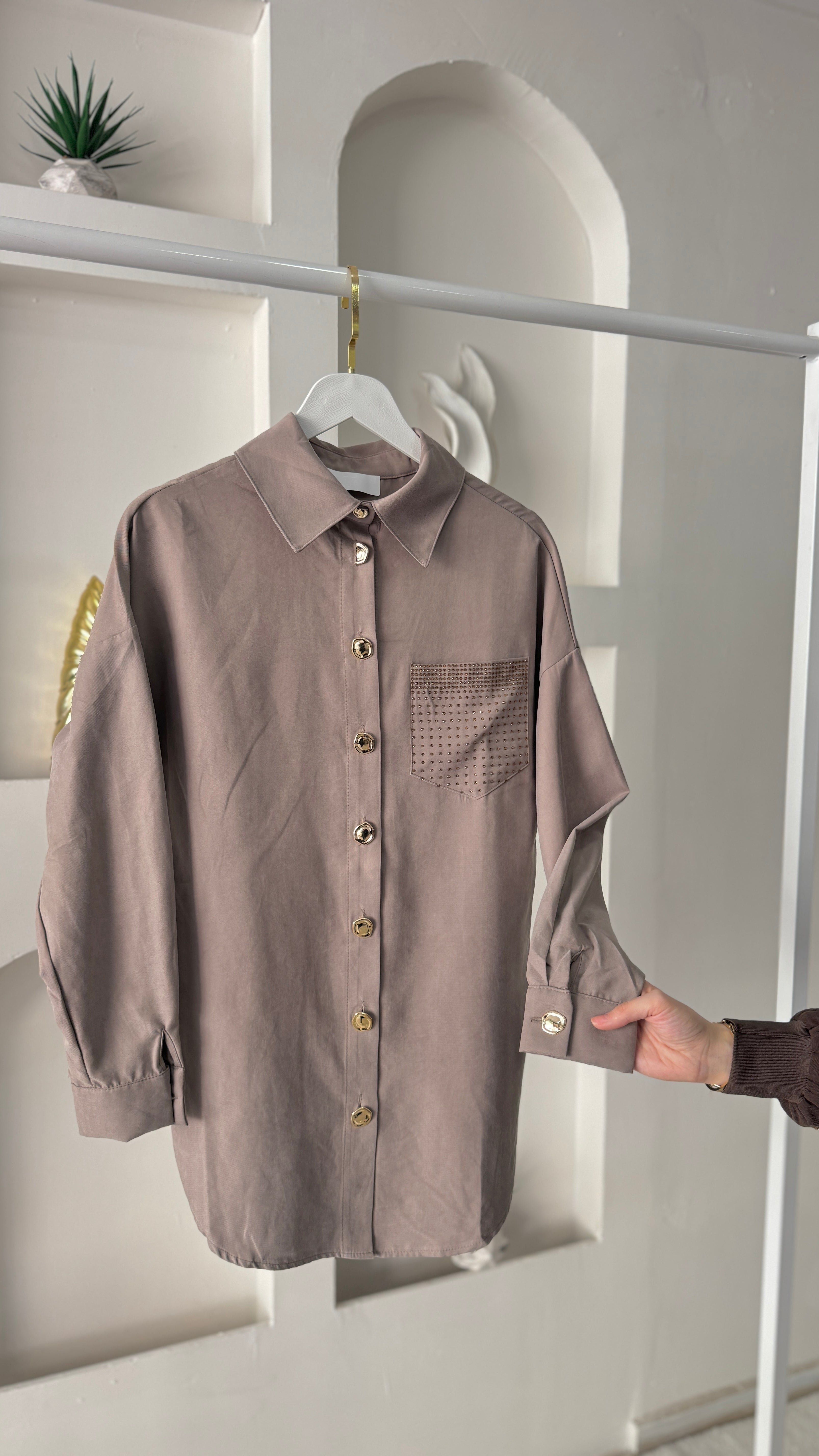 Cep Taş detay  Cupra Gömlek