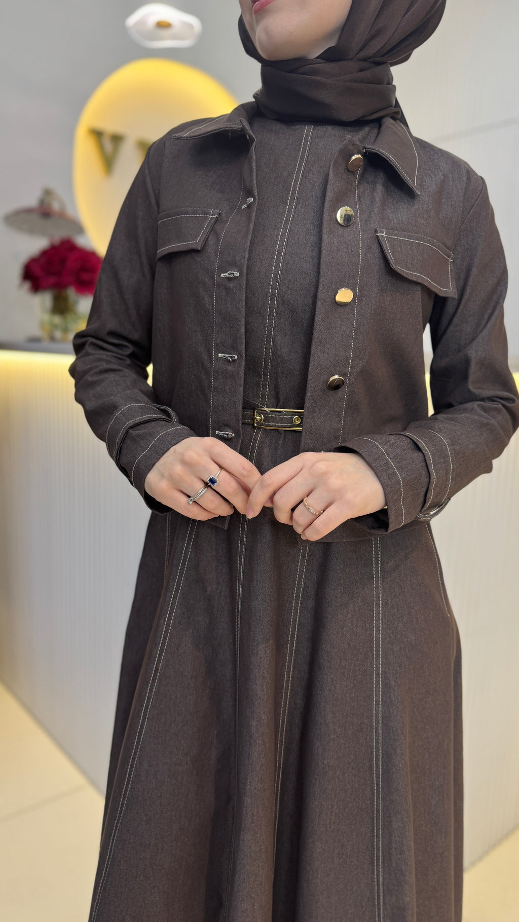 Denim Ceketli Elbise